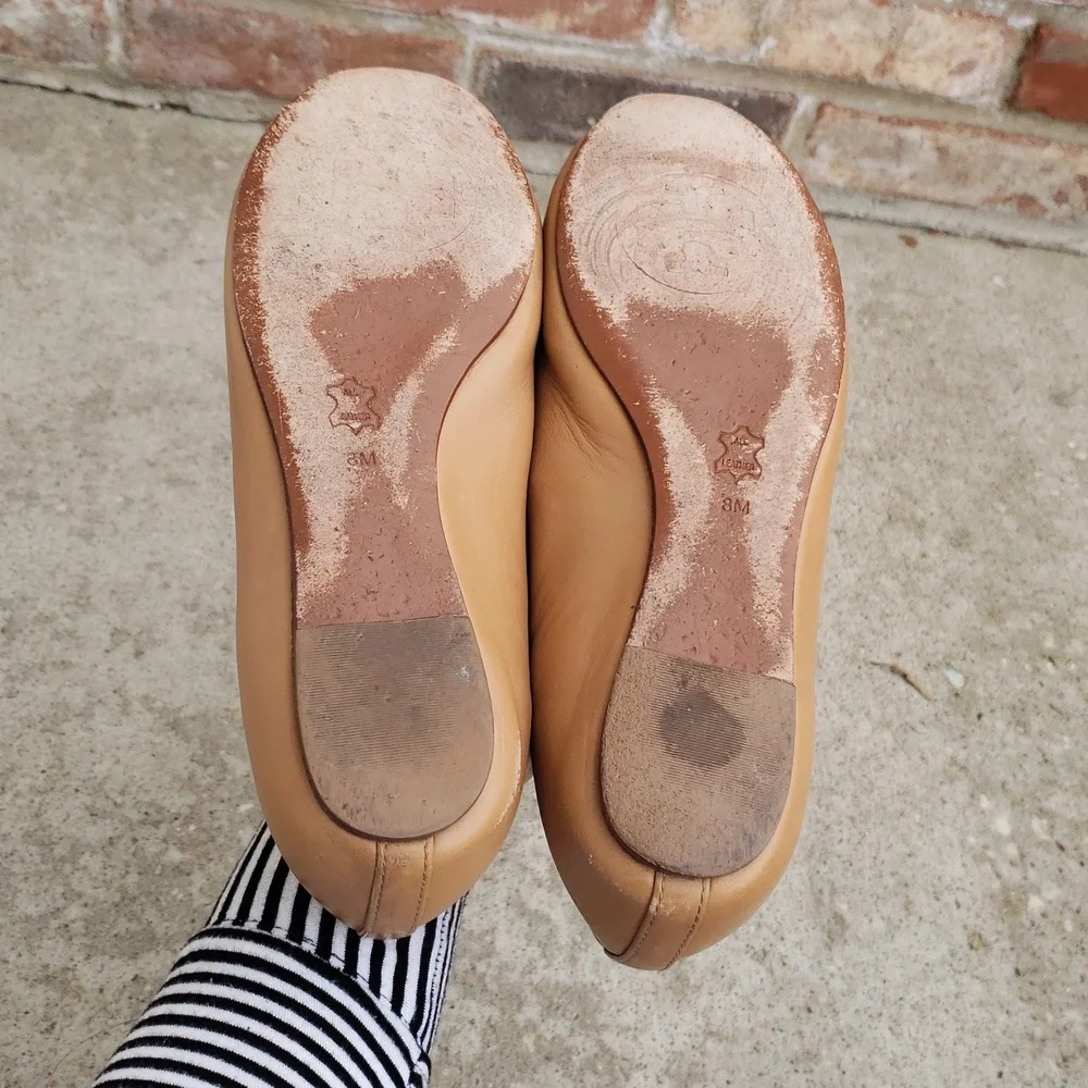 Tory Burch Dakota Maison Bow Leather Loafers Flats Size 8 Designer Neutral